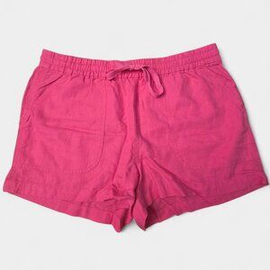 J. Crew Women's Seaside Linen Shorts w/ Pockets M Pink Resortwear Beach Preppy